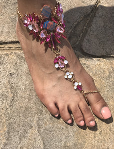 Pink Stone Foot Jewerly